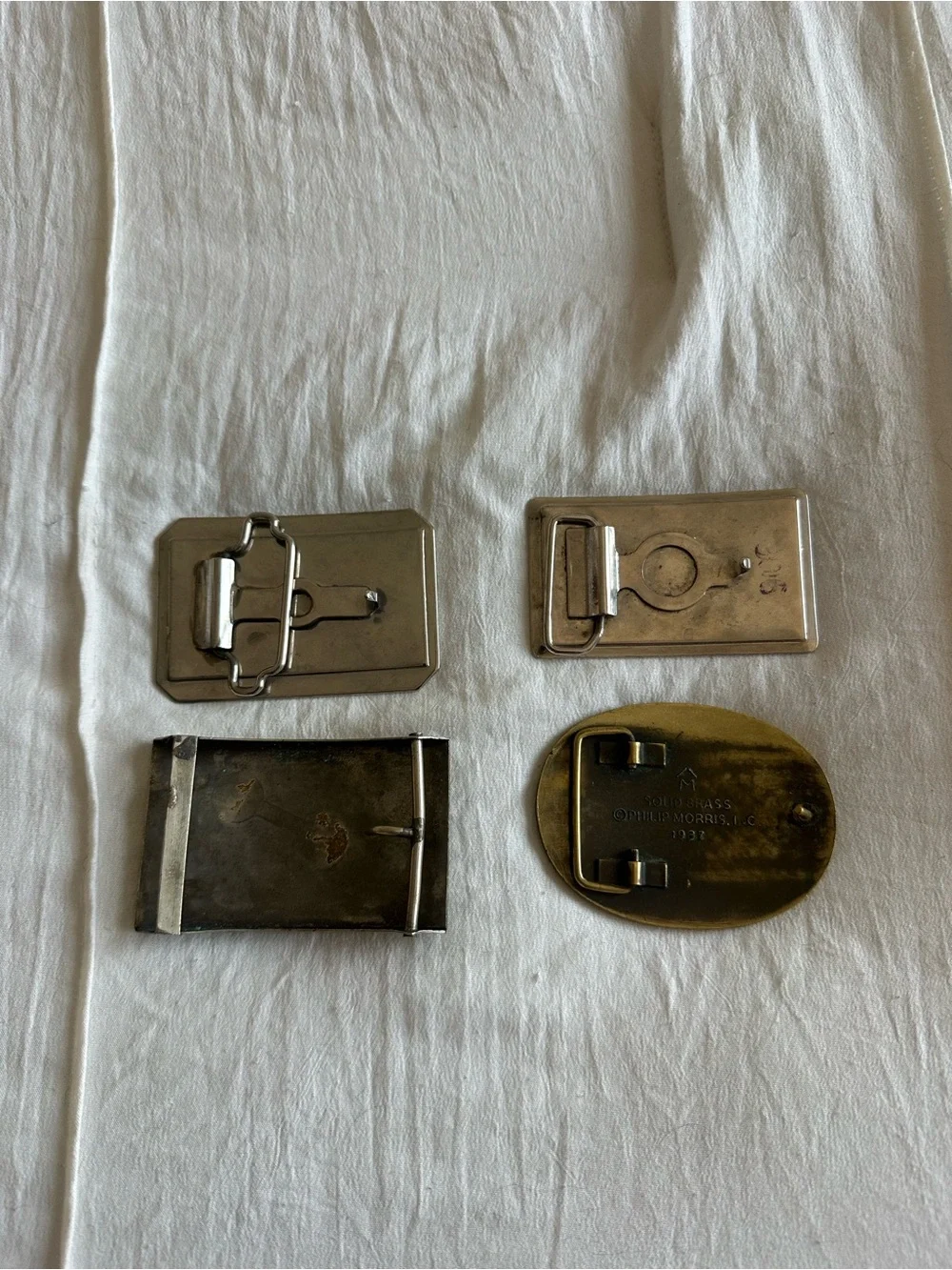 Marlboro Brass Longhorn Bull Belt Buckle with Turquoise Accent